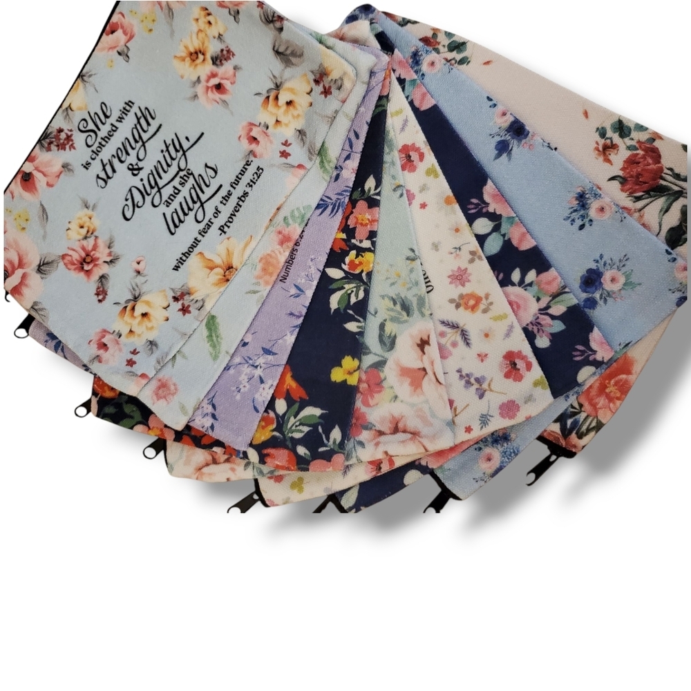 Floral Bible Verse Makeup Bag, Pencil Pouch, Inspiration Multipurpose Bag Gift - Picture 1 of 10